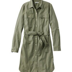 L.L Bean Women's Signature Camp Shirt Dress, Button-Front Size Medium NWOT